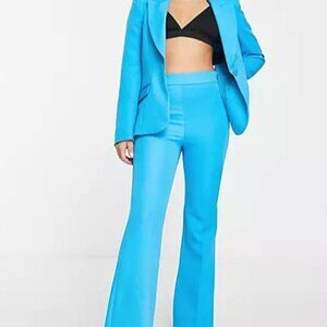 Asos - River Island Petite flared tailored pants in bright blue